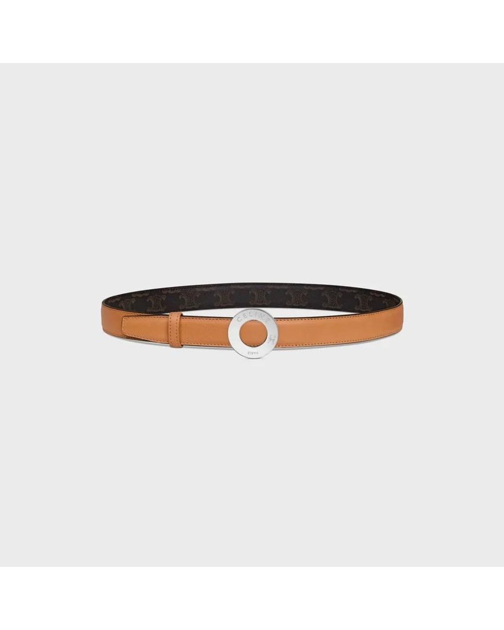 Céline White Round Toggle Fasteners And Double-Sided Belt