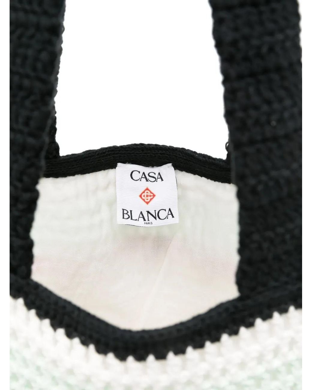 Casablanca White Crochet-Knit Tote Bag
