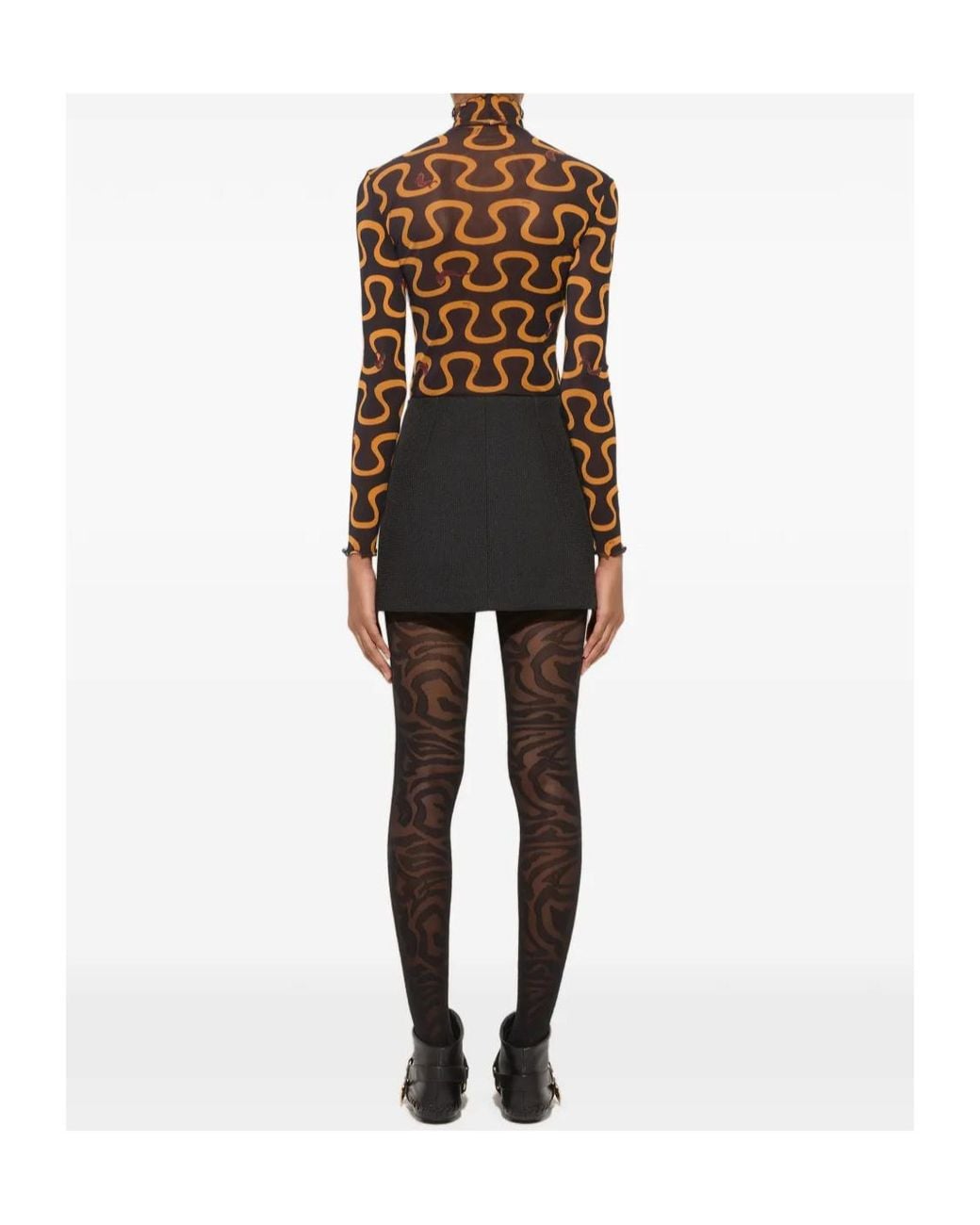 Emilio Pucci Brown Sheer High-Neck T-Shirt