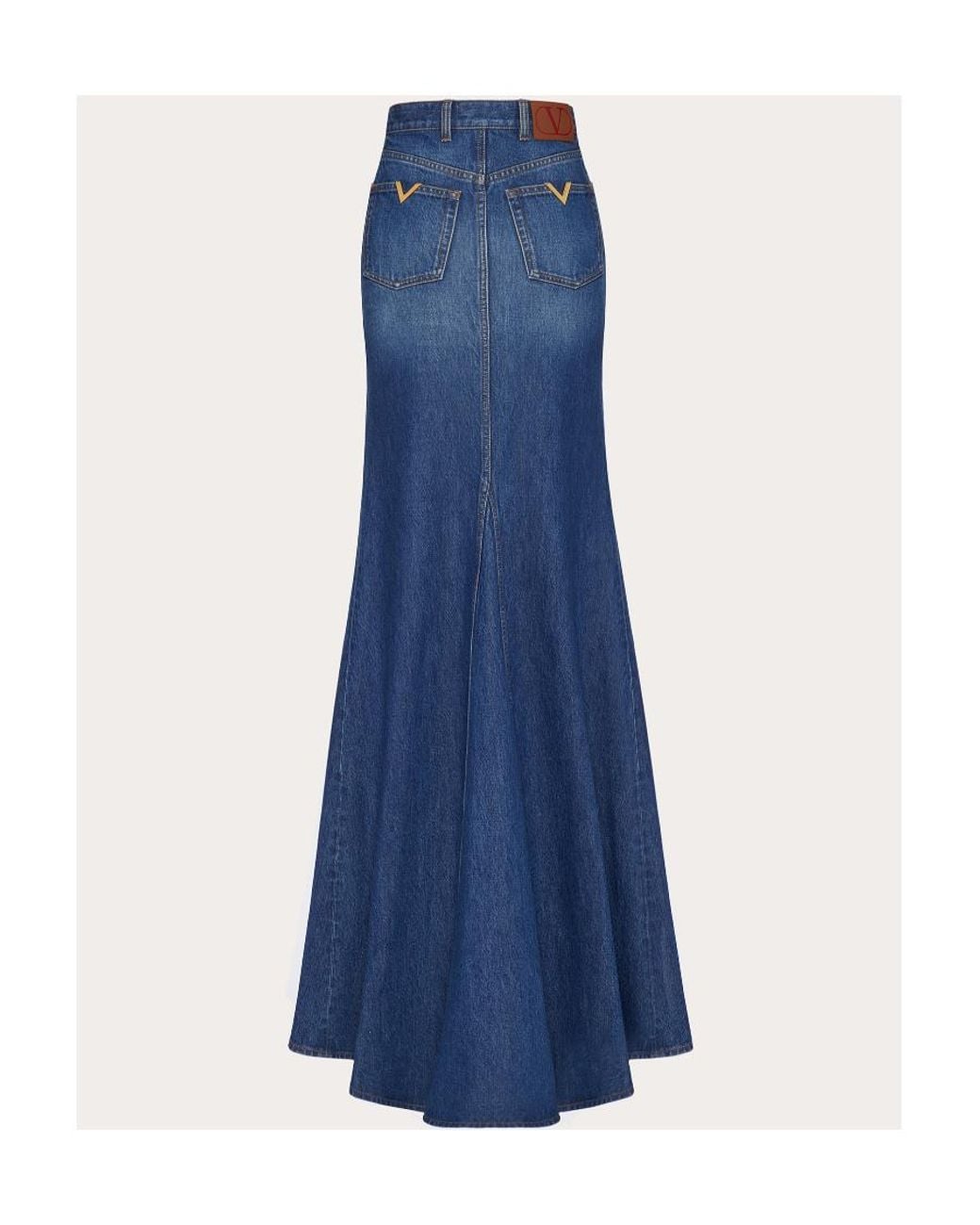 Valentino Blue High Waist Denim Skirt