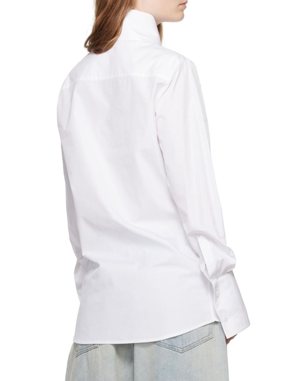 we11done White High-Neck Collar Shirt