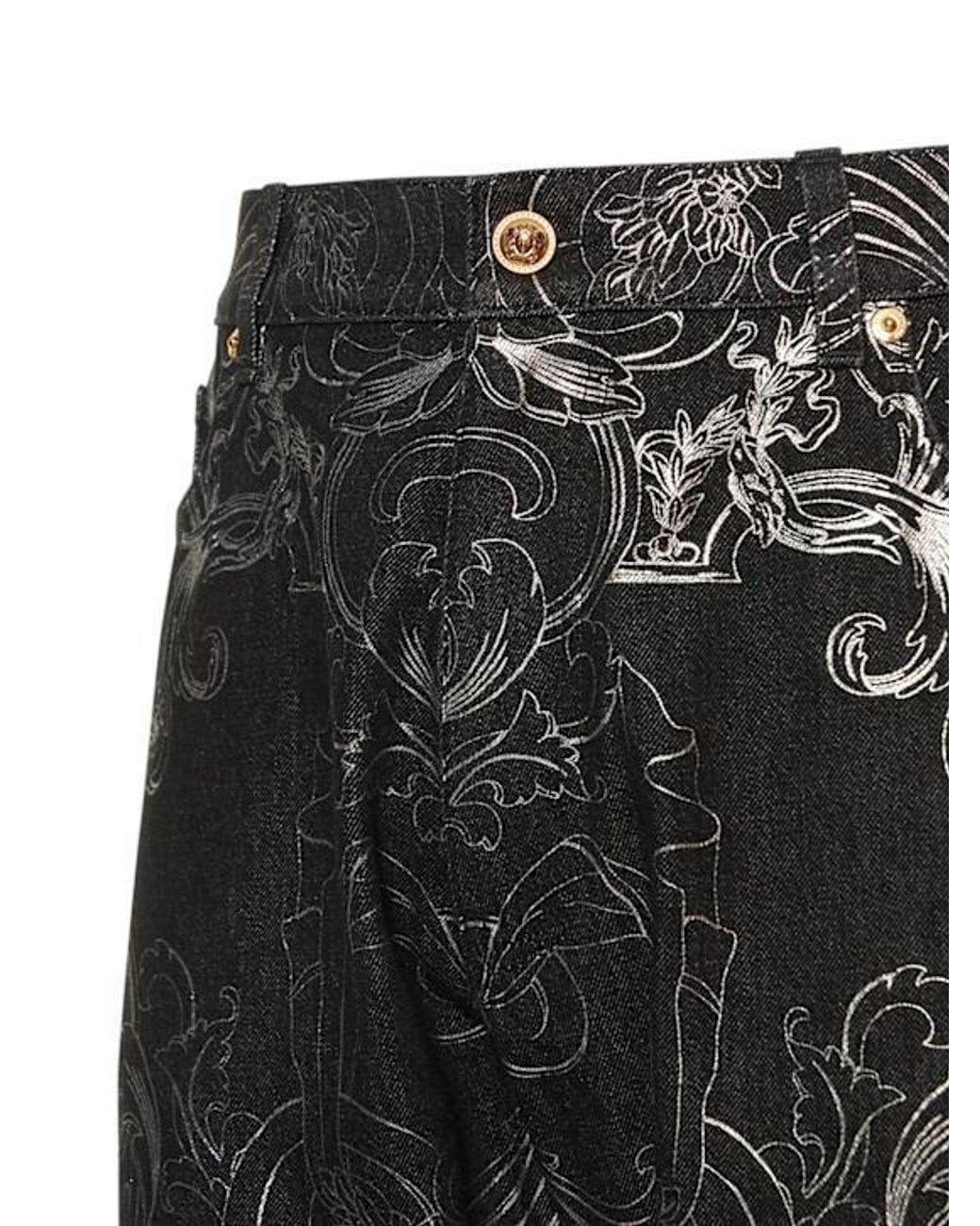 Versace Black Midrise Straightleg Jeans for men