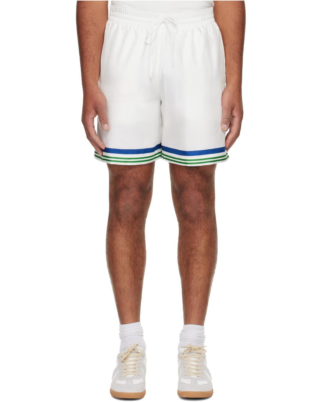 Casablanca White Tennis Club Icon Twill Shorts for men