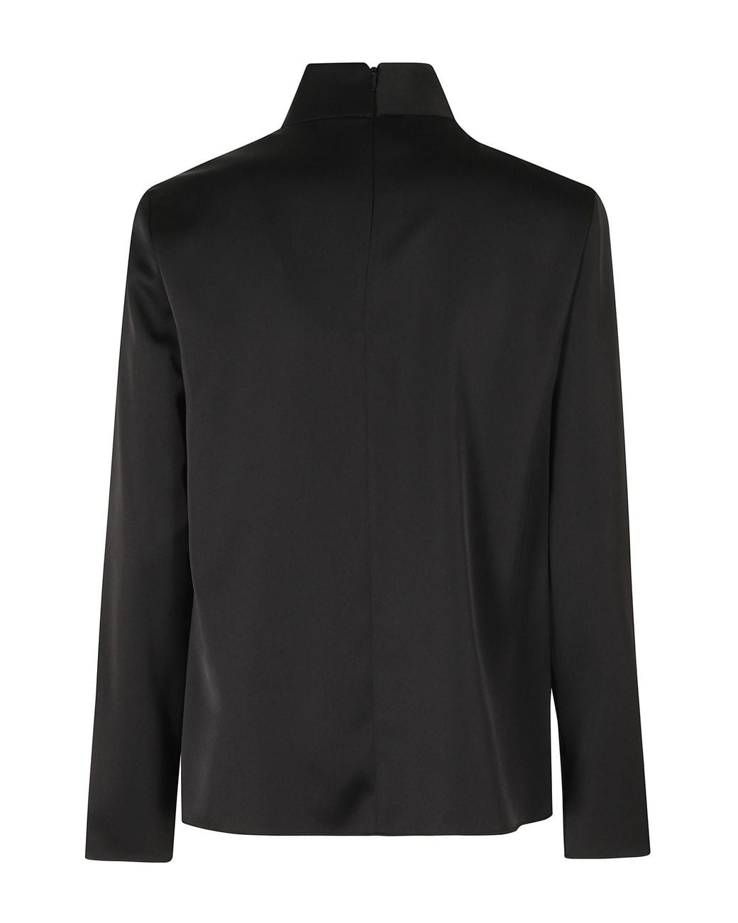Emporio Armani Black Satin Bow-Neck Top