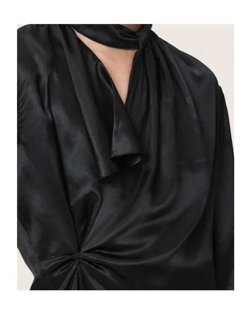 AllSaints Black Pleated Top