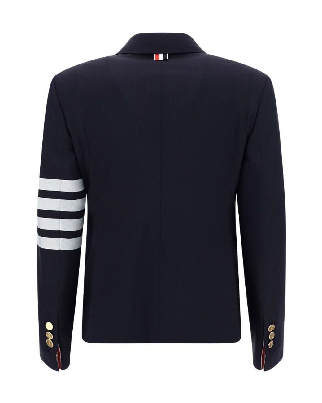 Thom Browne Blue Single-Breasted Stripe Detailed Blazer