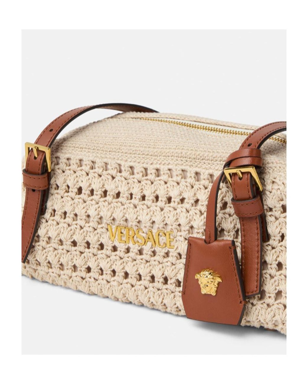 Versace Pink Logo-Tag Bowling Bag