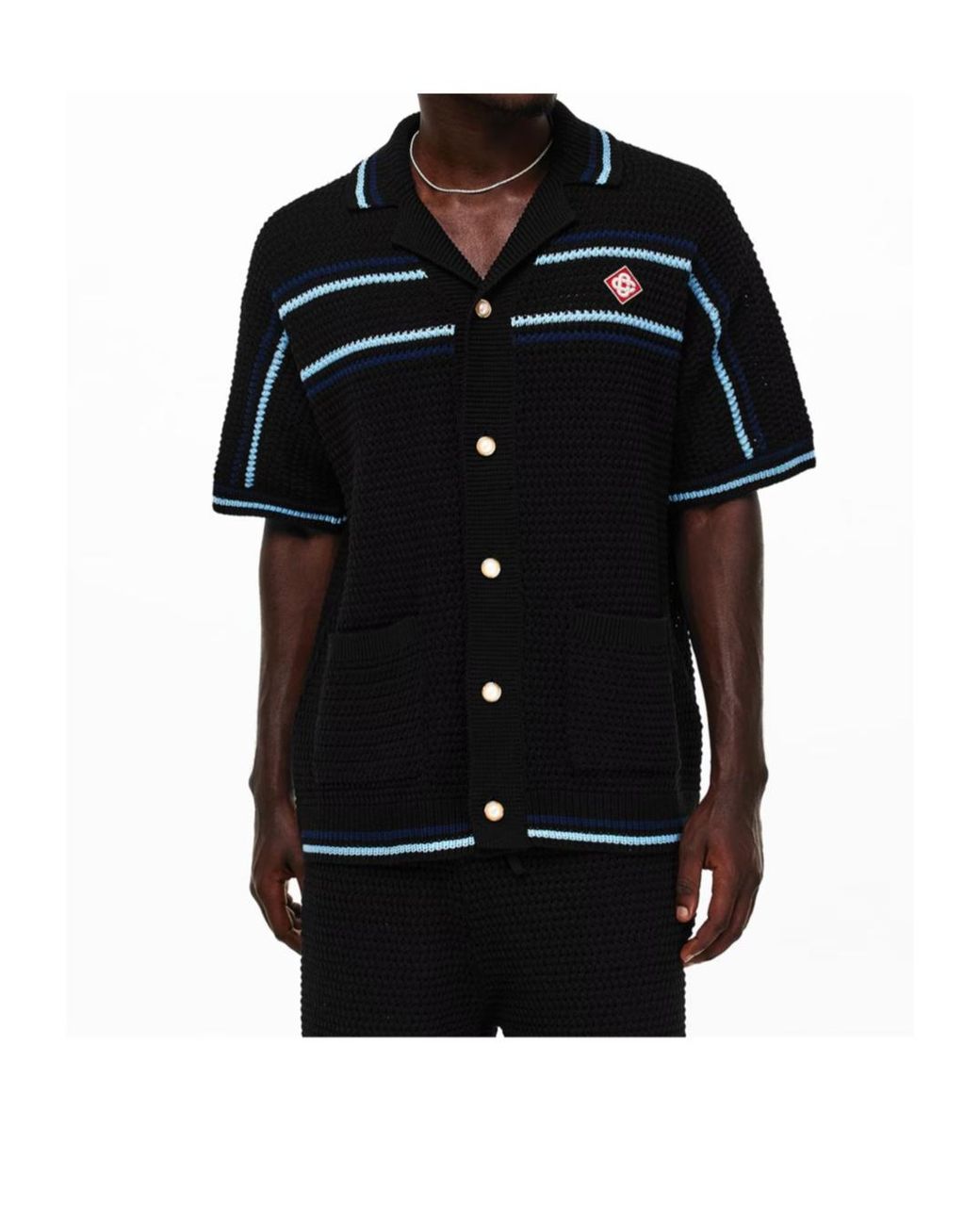 Casablanca Black Casa Crochet Shirt Sn62 for men