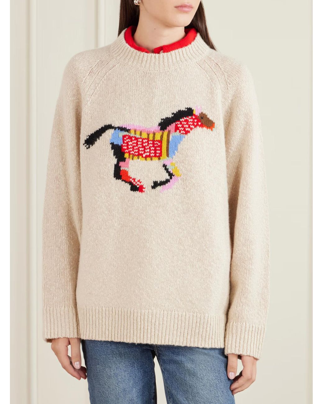 The Elder Statesman White Glacier Horse Sweater
