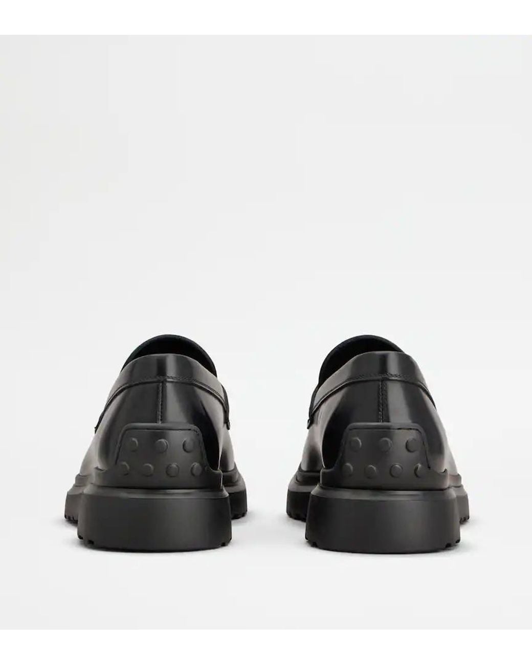 Tod's Black Moc Lettering Carrarmato Moccasins for men