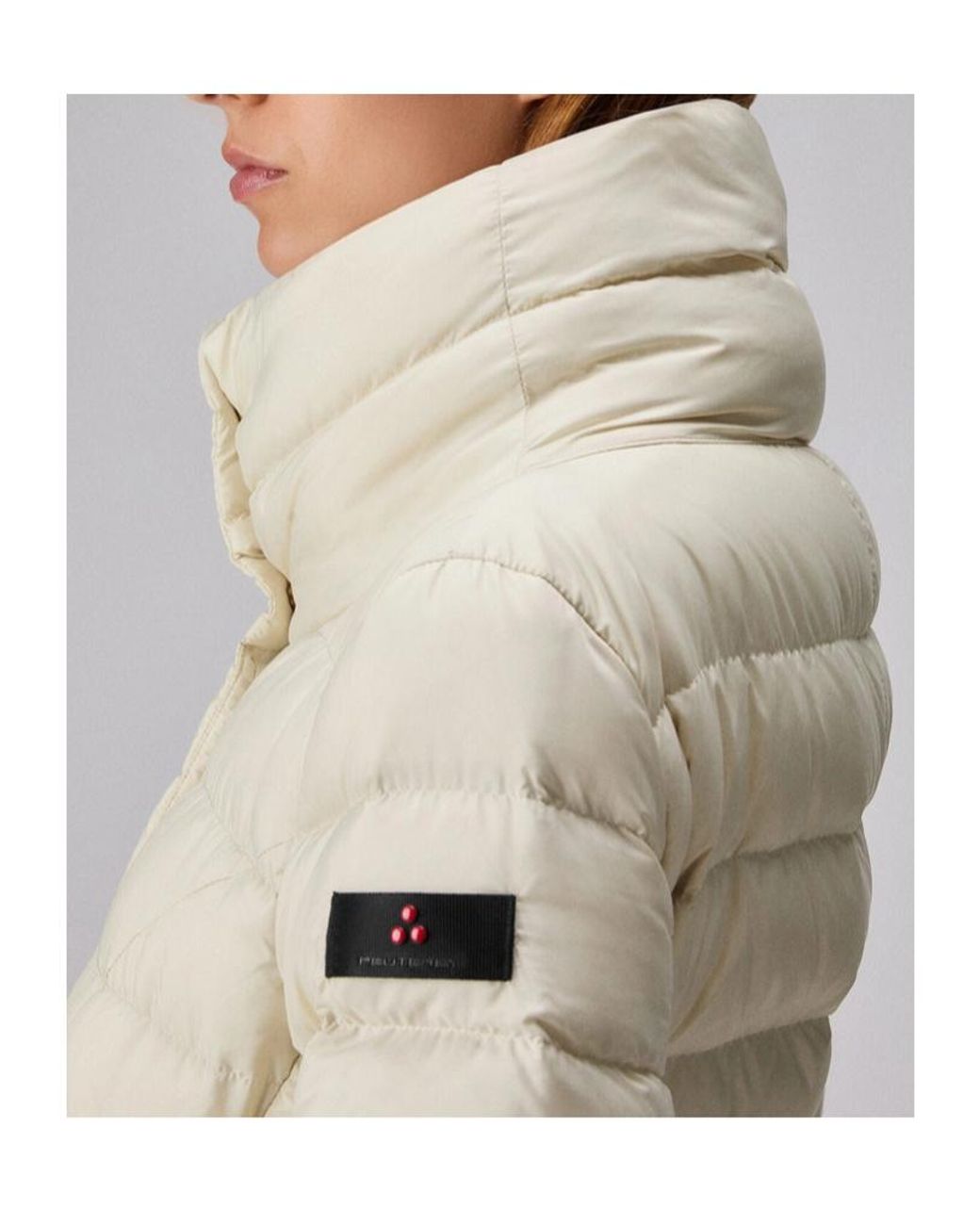 Peuterey White Sobchak Mqn High Collar Down Jacket
