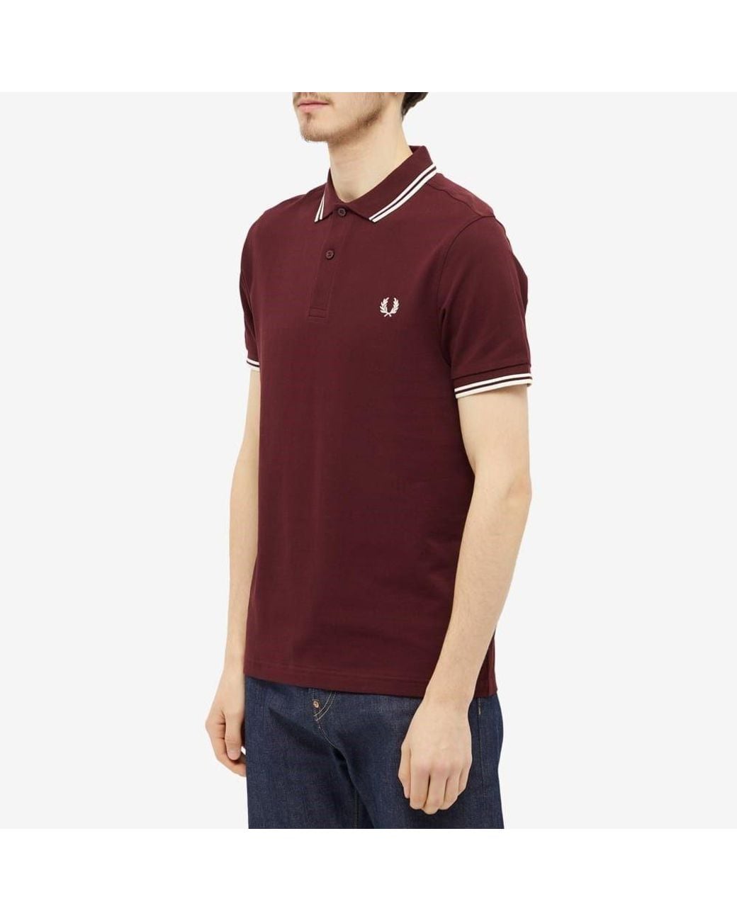 Fred Perry Red Twin Tipped Piqué Polo Shirt for men