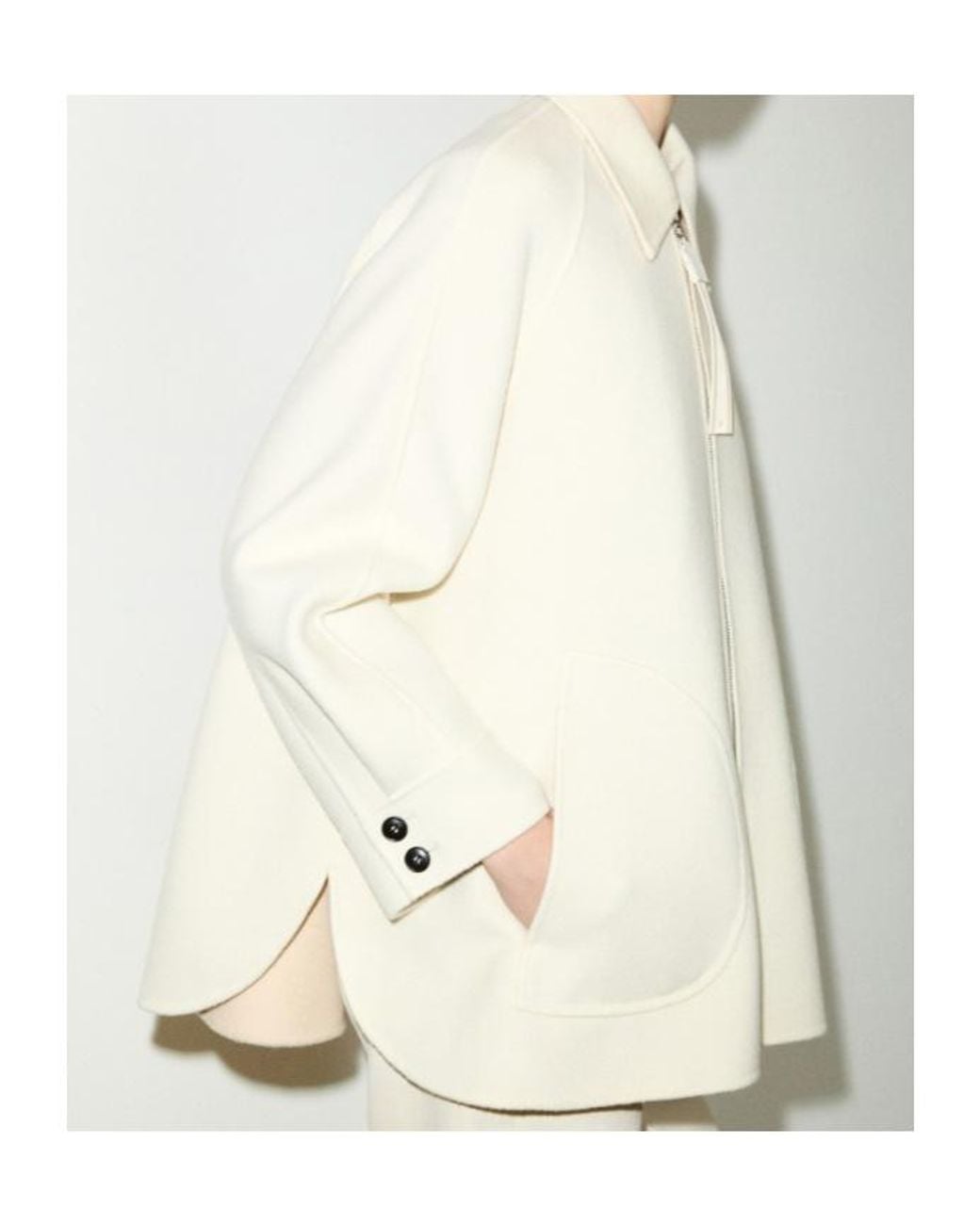MAX&Co. White Double-Woven Wool Jacket