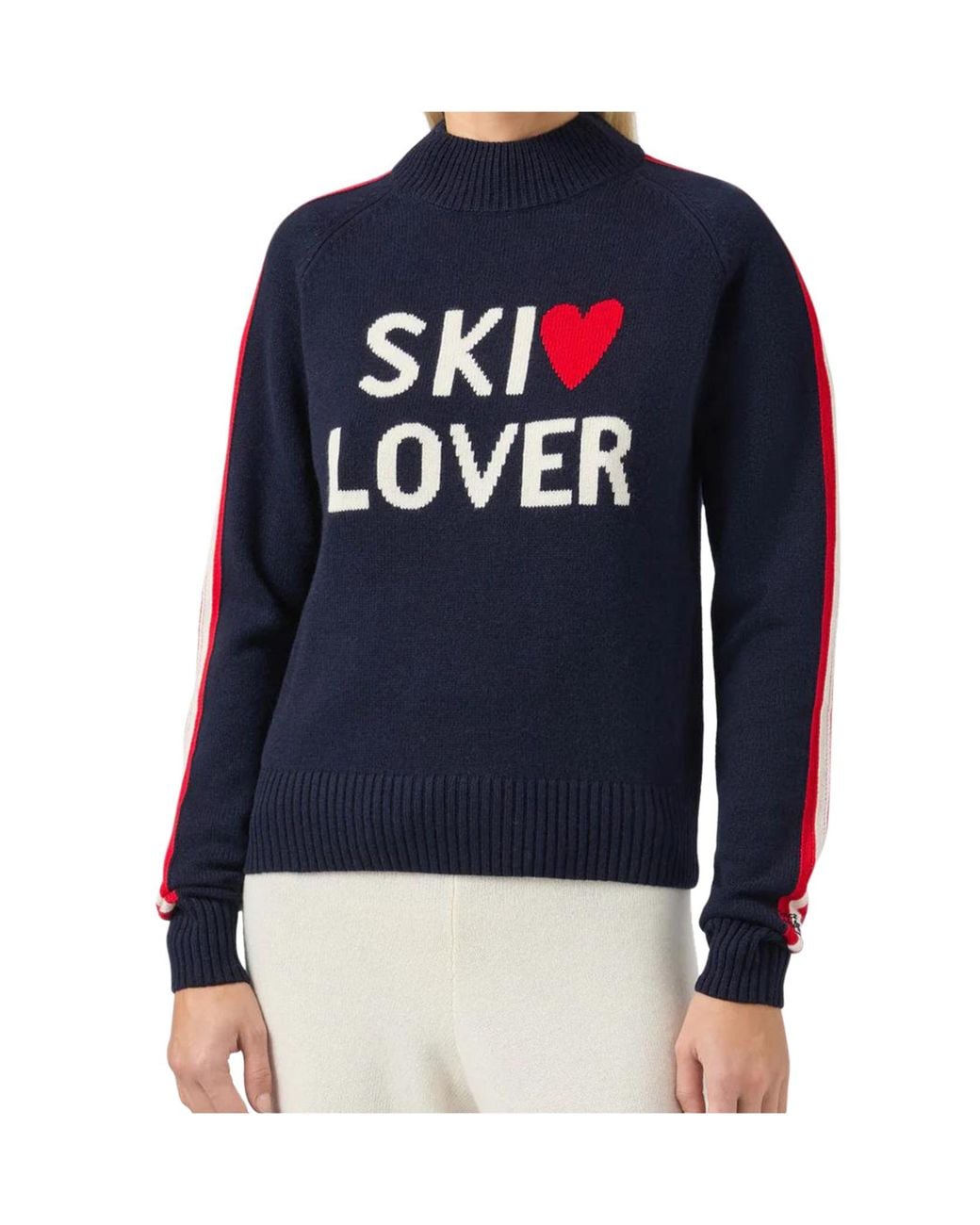 Mc2 Saint Barth Blue Ski Lover Jacquard Turtleneck