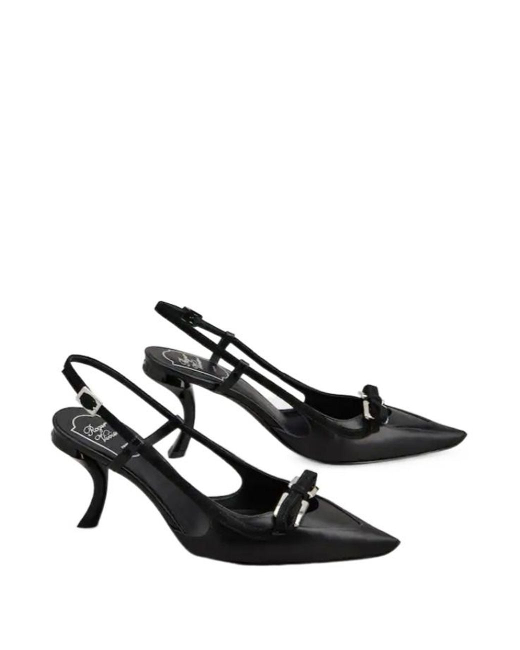 Roger Vivier Black Virgule Slingback Pumps