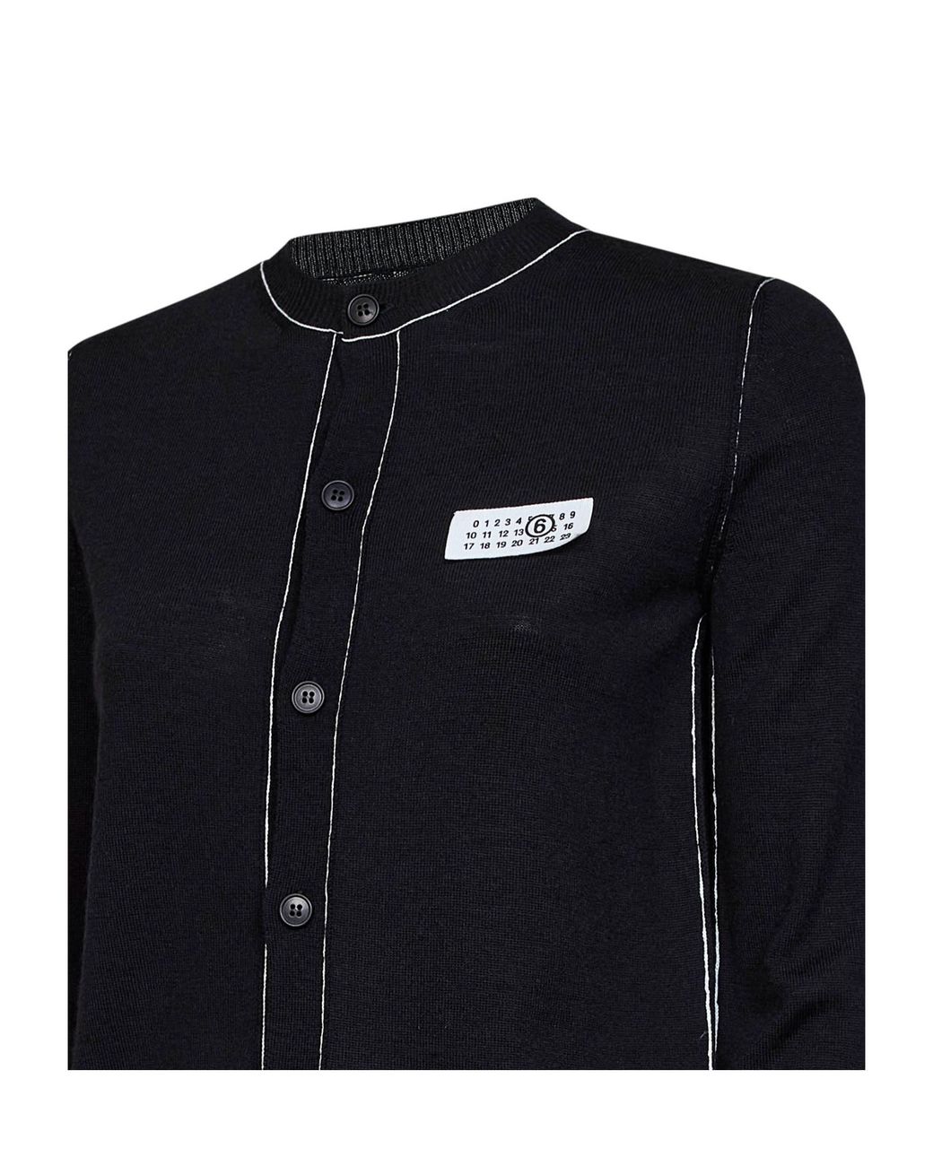 MM6 by Maison Margiela Black Button-Front Knit Cardigan