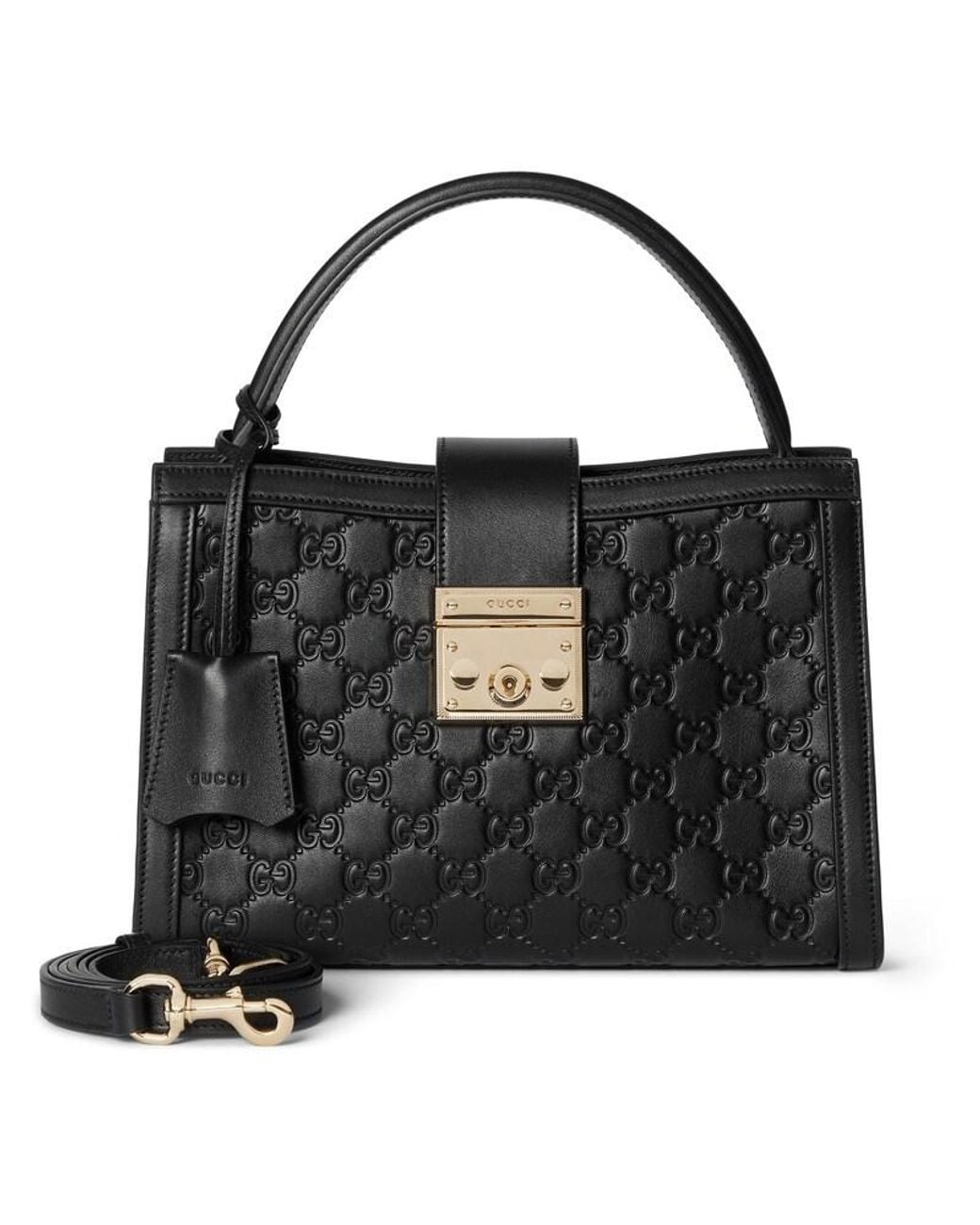 Gucci Black Padlock Medium Top Handle Bag