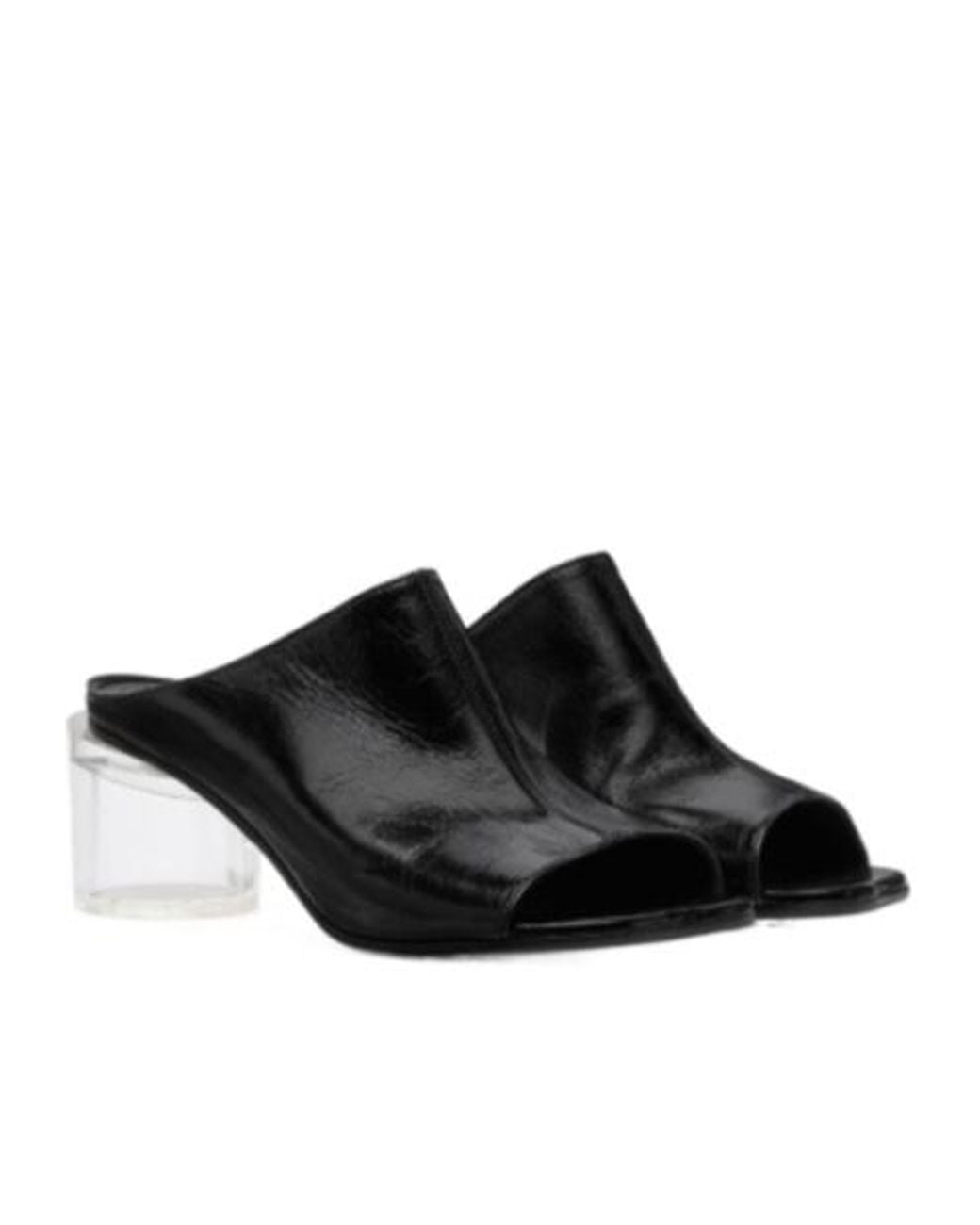 MM6 by Maison Margiela Black Open-Toe Slip-On Sandals