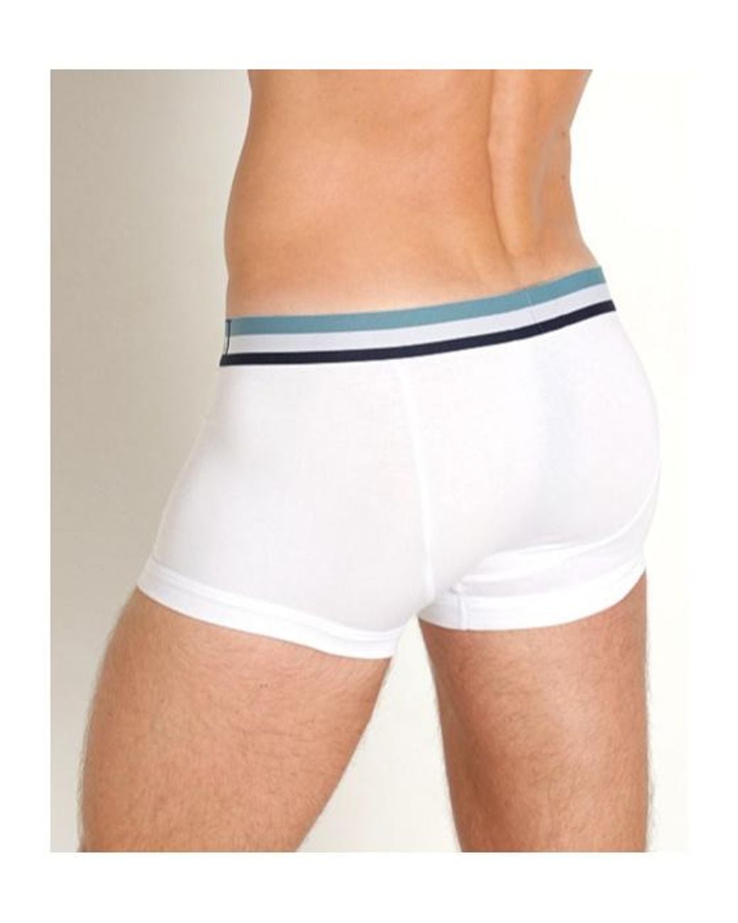 Emporio Armani White Elastic Waist Trunks for men