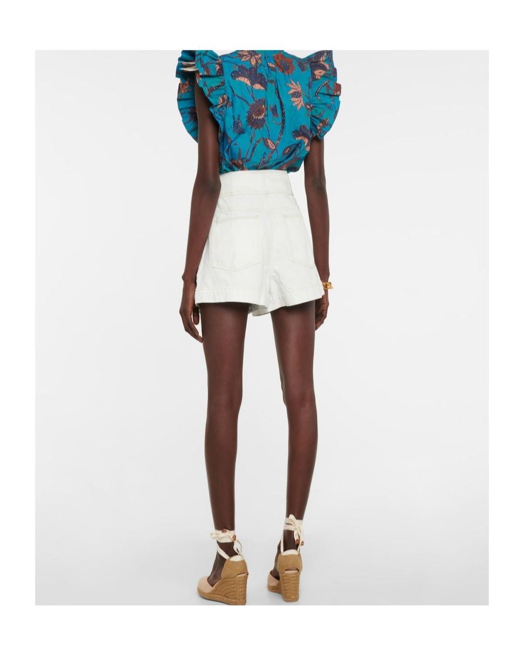Ulla Johnson White Alvin High-Rise Denim Shorts