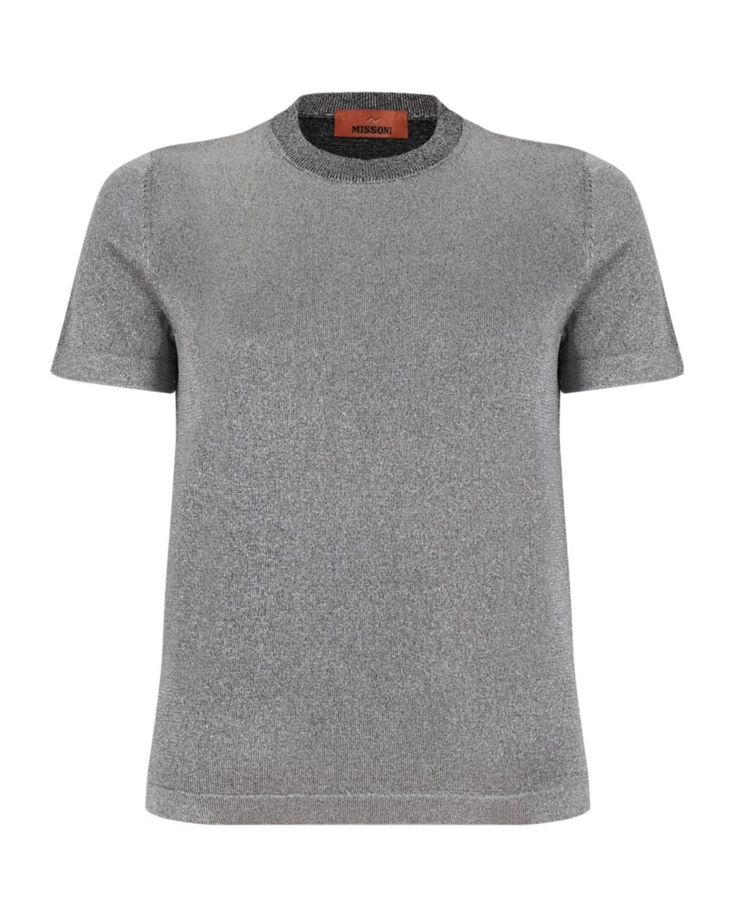 Missoni Gray Contrast Collar Knitted Top