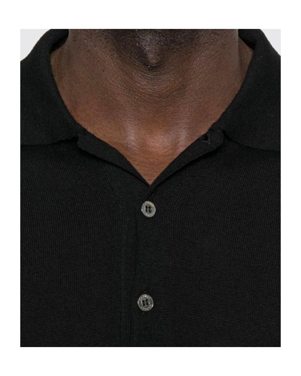 Canali Black Long-Sleeve Polo Shirt for men