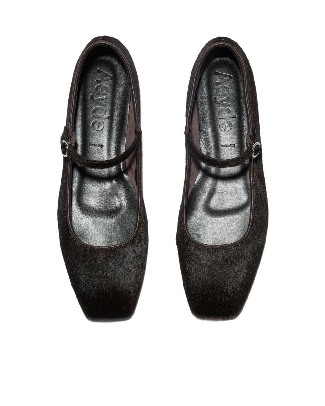 Aeyde Black A Pony Hair Flats
