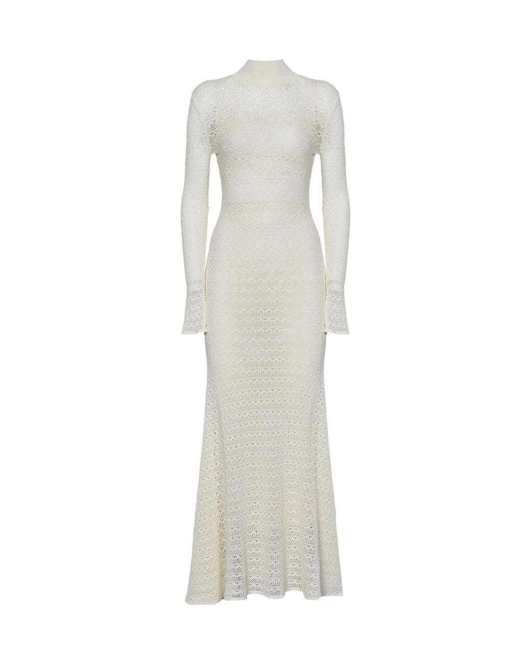 Tom Ford White Open-Knit Maxi Dress