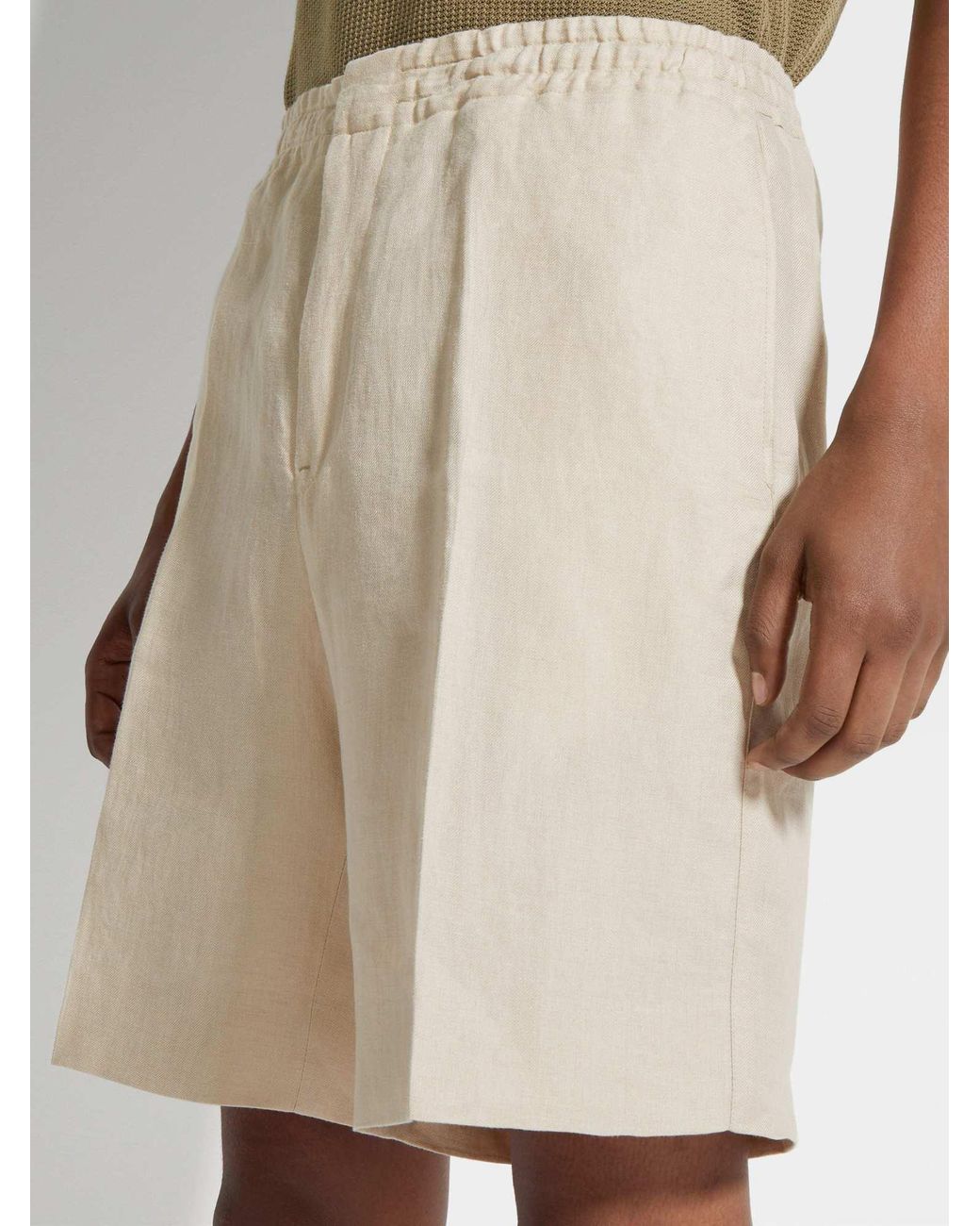 Zegna Natural Oasi Lino Linen Shorts for men