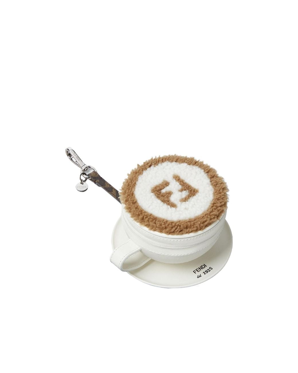 Fendi Metallic Cappuccino Cup Ff Motif Charm for men