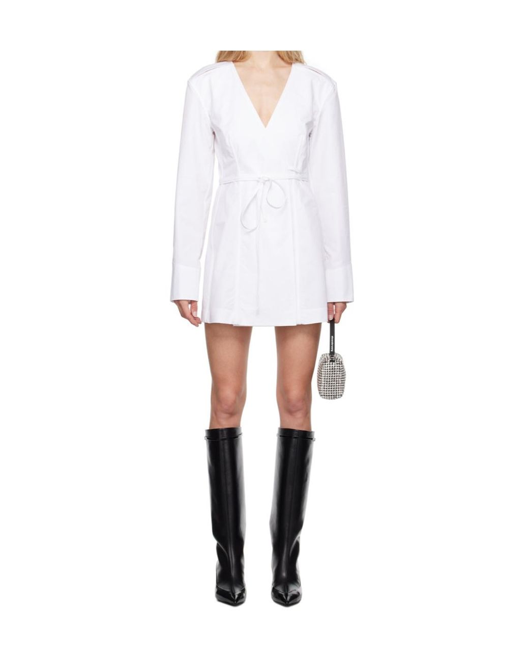 Alexander Wang White Wrapped Mini Dress