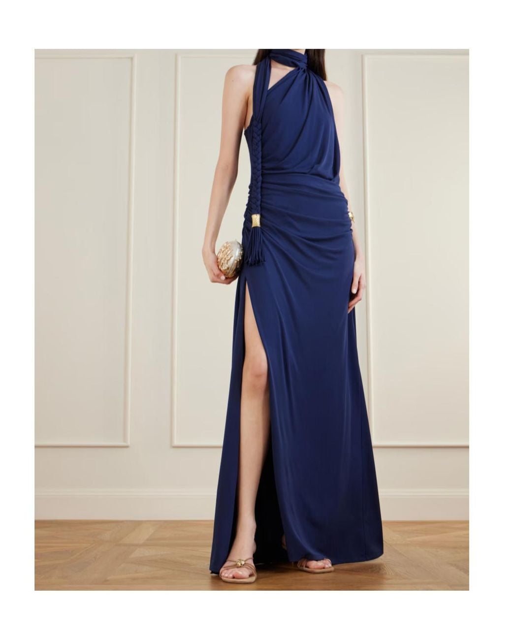 Jonathan Simkhai Blue Tie-Detail Maxi Dress