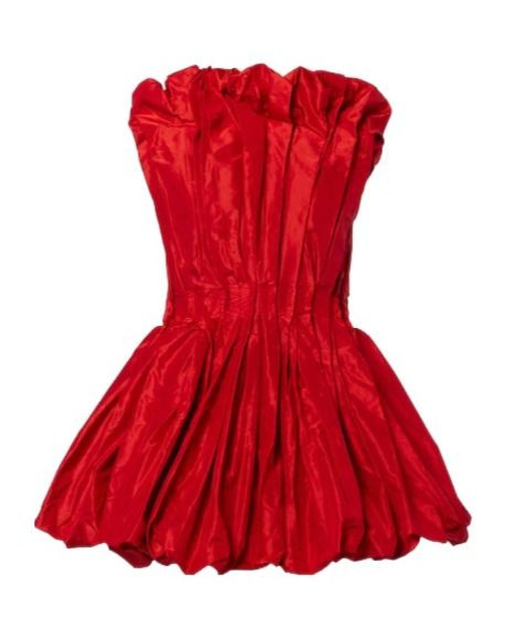 TOVE Red Marina Peplum Silk Taffeta Top