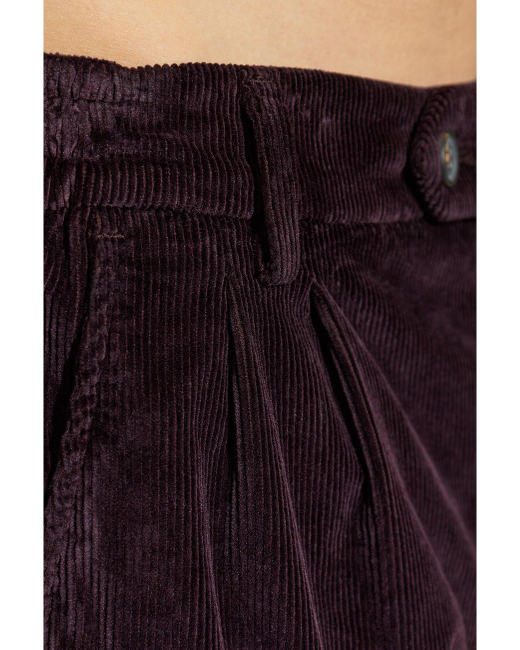 Eleventy Purple Pleated Corduroy Pants for men