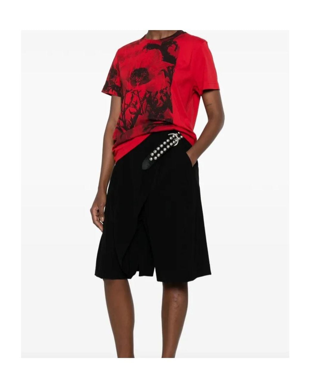 McQueen Red Crew-Neck T-Shirt