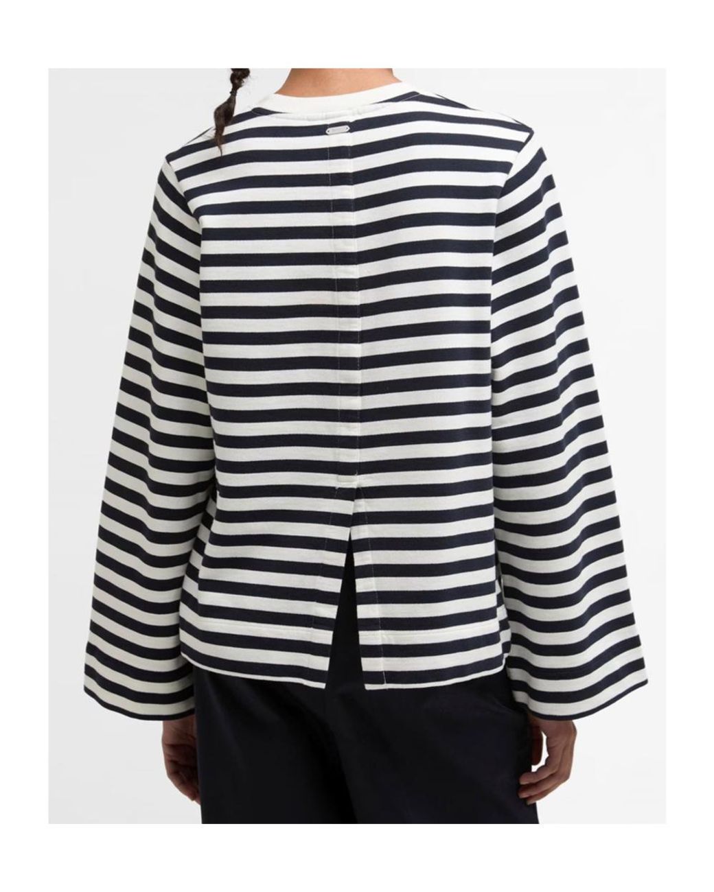 Barbour Black Striped Crew Neck Sweatshirt