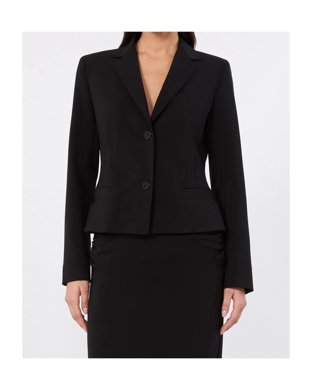 Max Mara Black S Fitted Single-Breasted Blazer