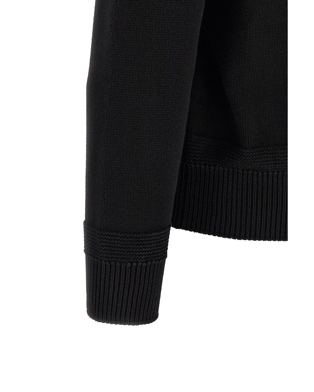 Moncler Black Logo Patch Crewneck Jumper for men