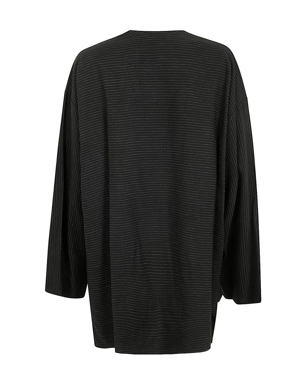 Maria Calderara Black Pinstripe Open Jacket