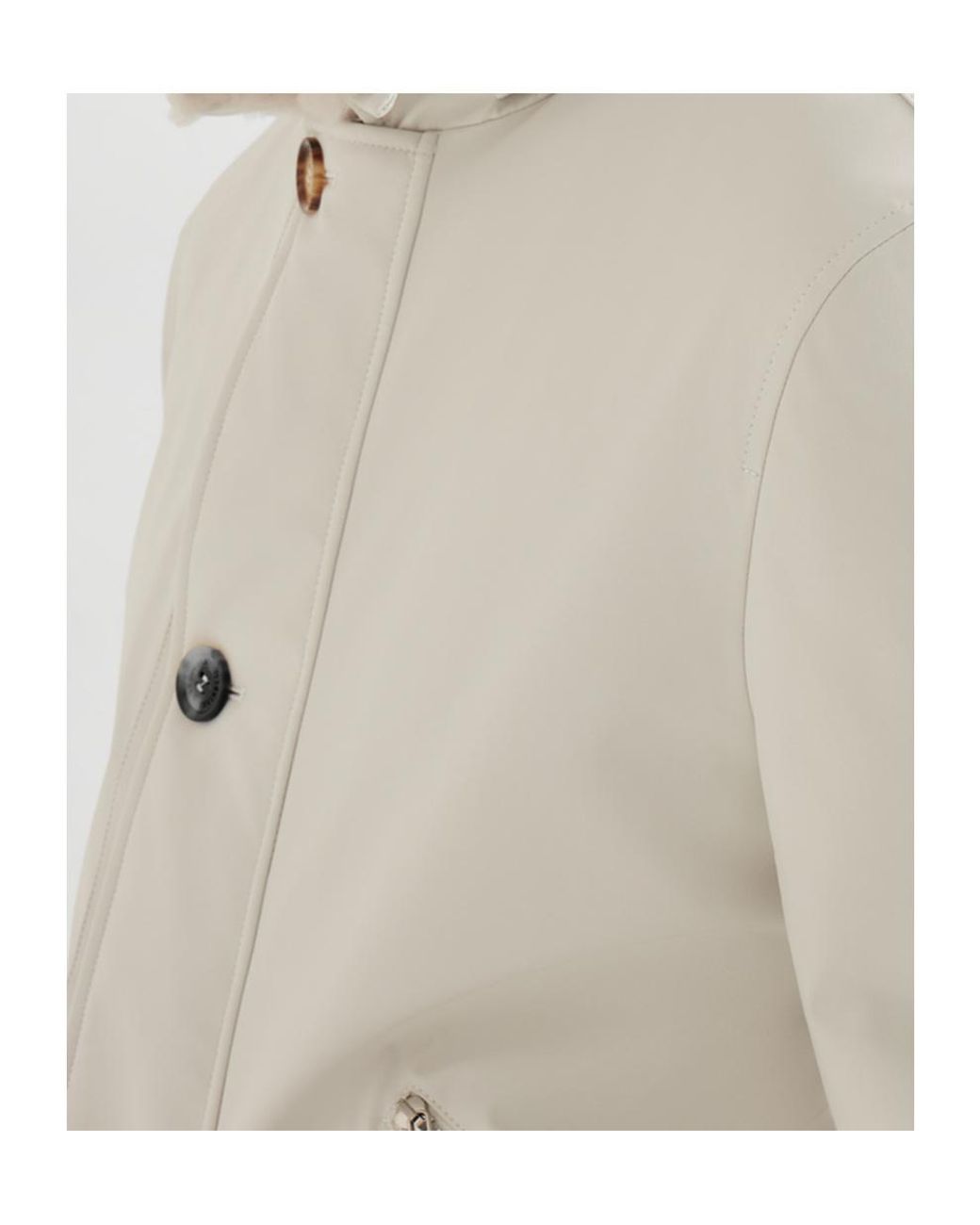 Brunello Cucinelli Natural Padded Bomber Jacket for men