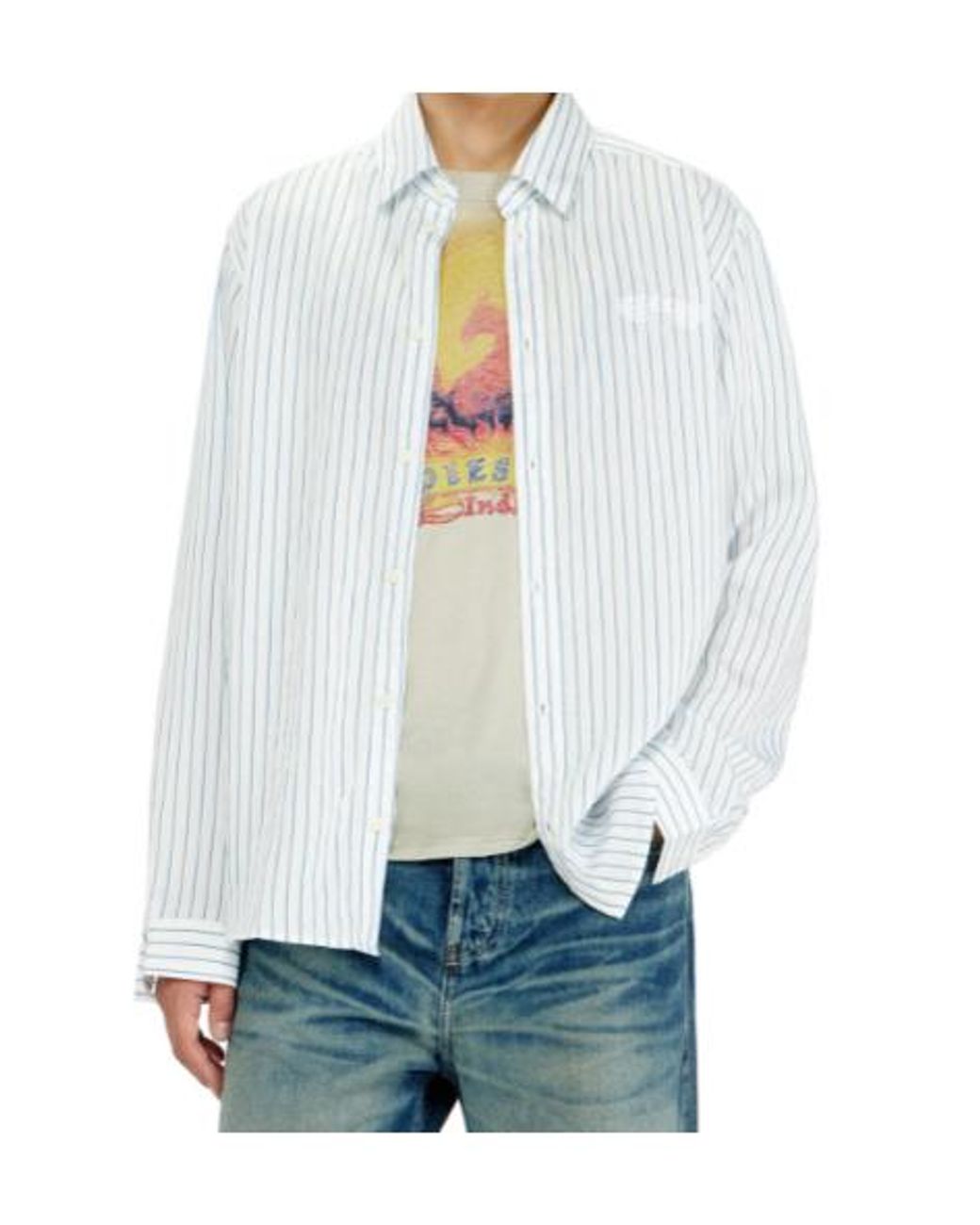 DIESEL White S-Simply-Agcl Long-Sleeved Shirt for men