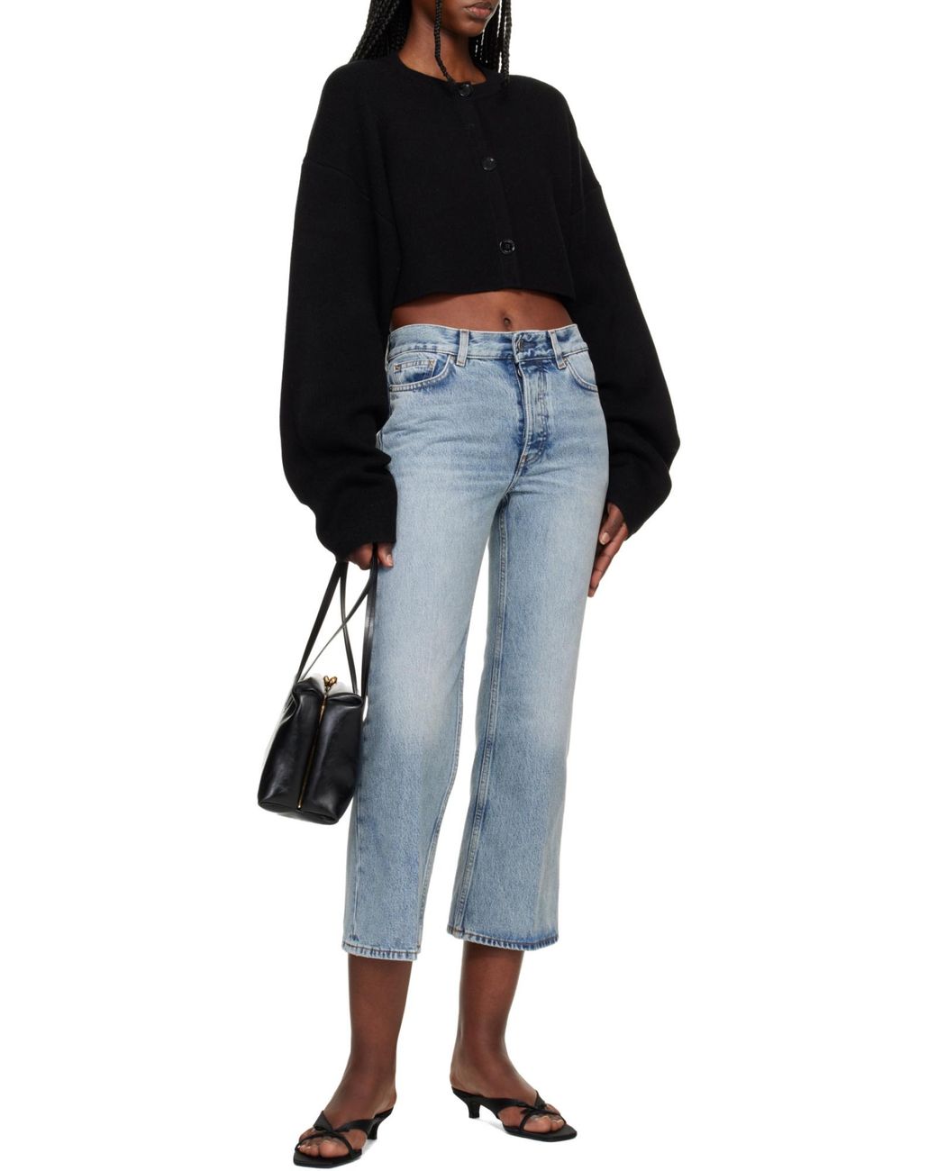 Totême Black Totême Crewneck Cropped Cardigan