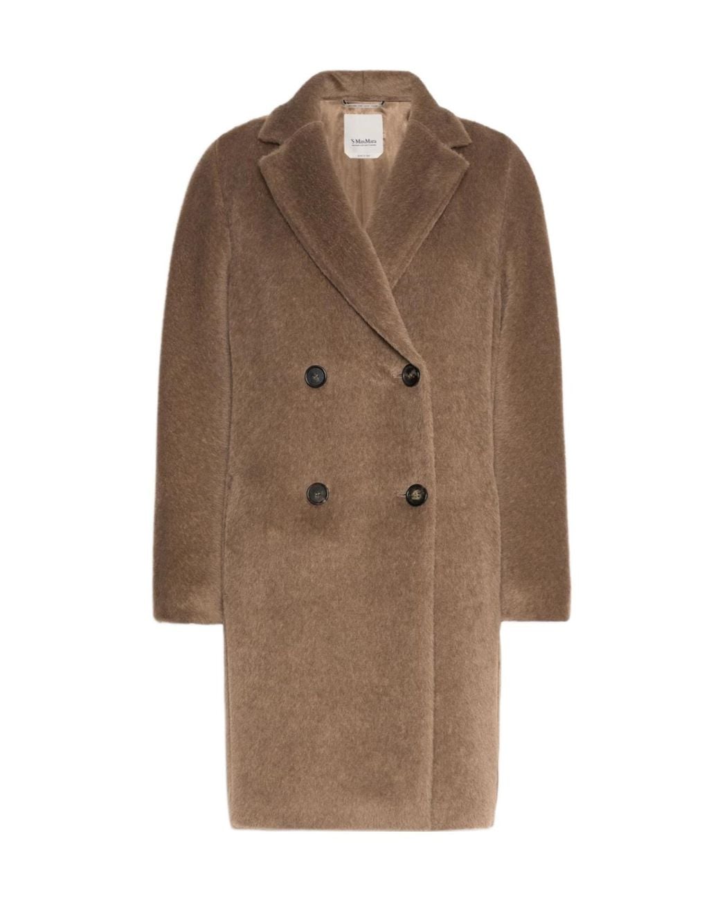 Max Mara Brown 'S Roseto Double-Breasted Straight Hem Coat