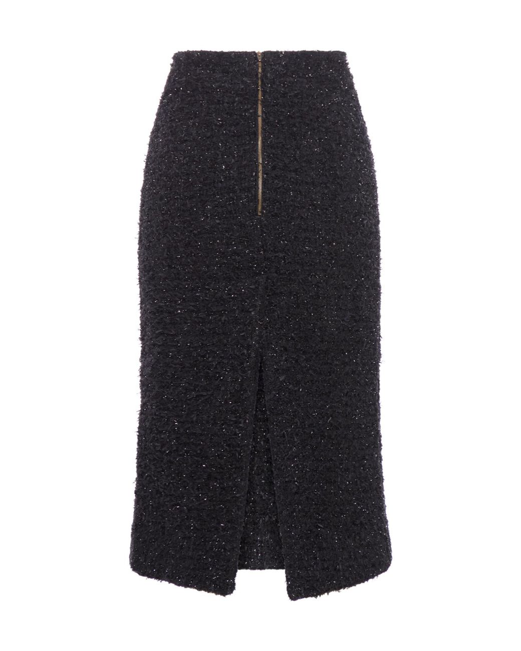 Balenciaga Black Tweed Midi Skirt