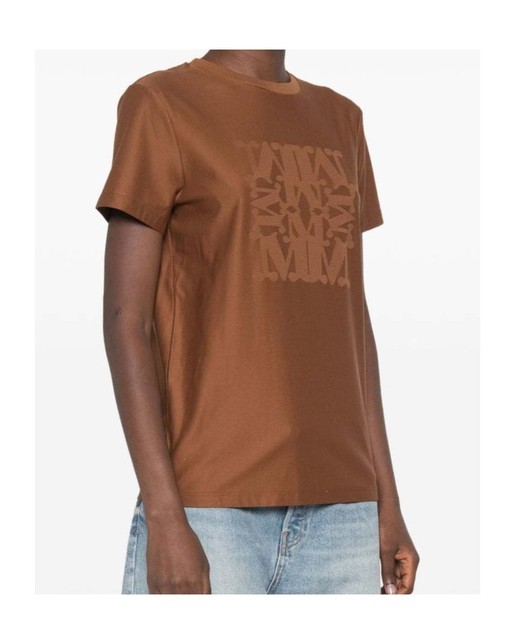 Max Mara Brown Logo Cotton T-Shirt