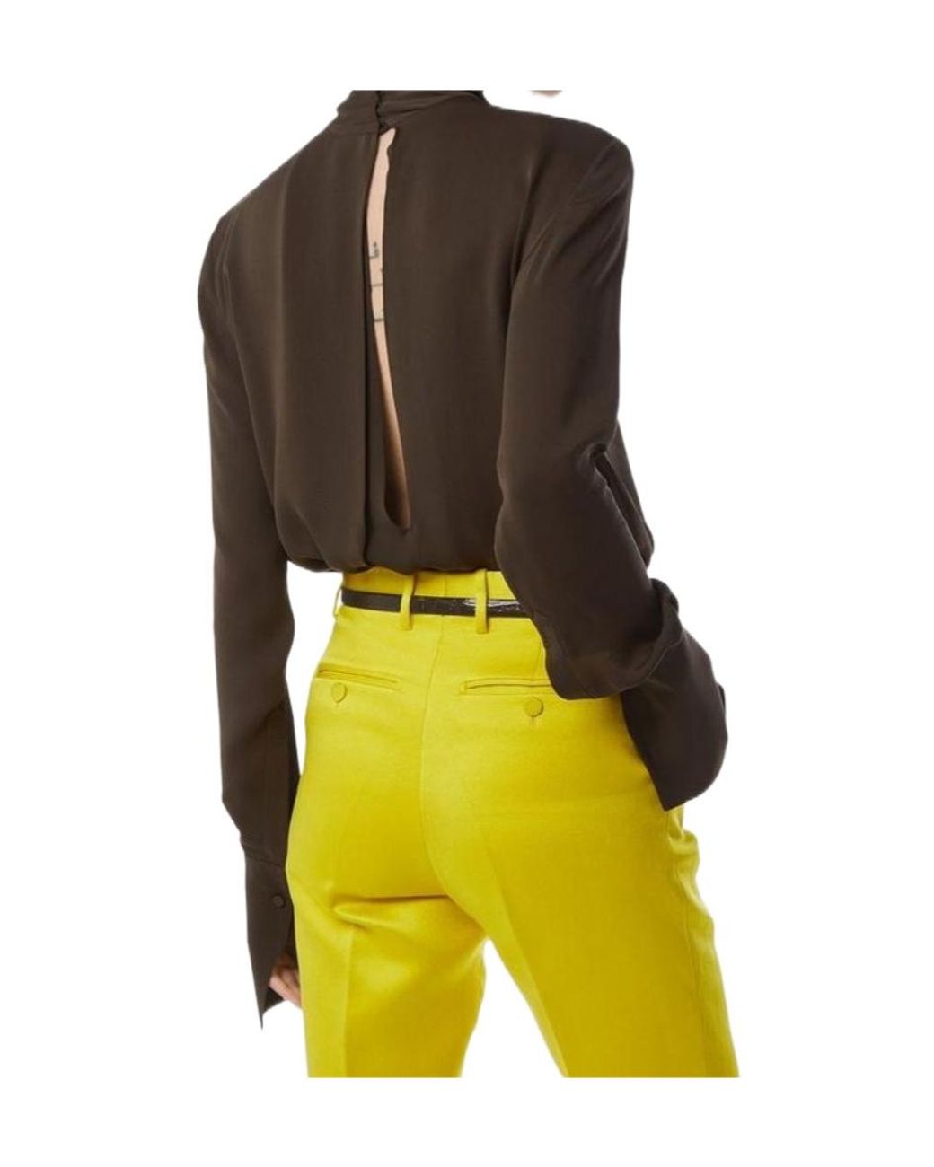 Tom Ford Green Long Sleeved Satin Blouse