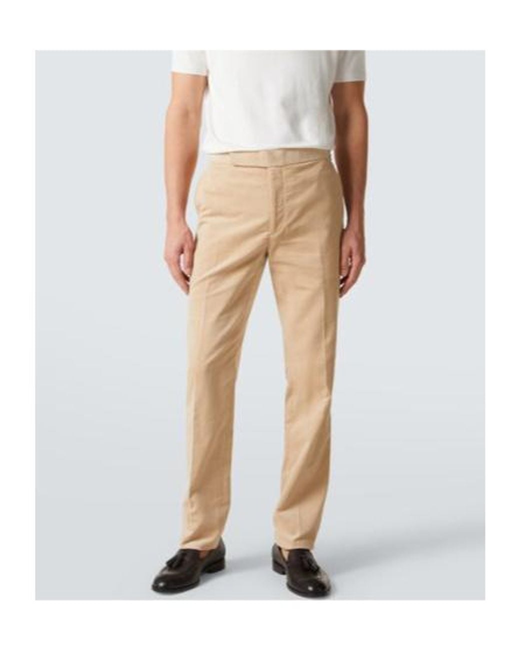 Ralph Lauren Natural Cotton Corduroy Straight Pants for men