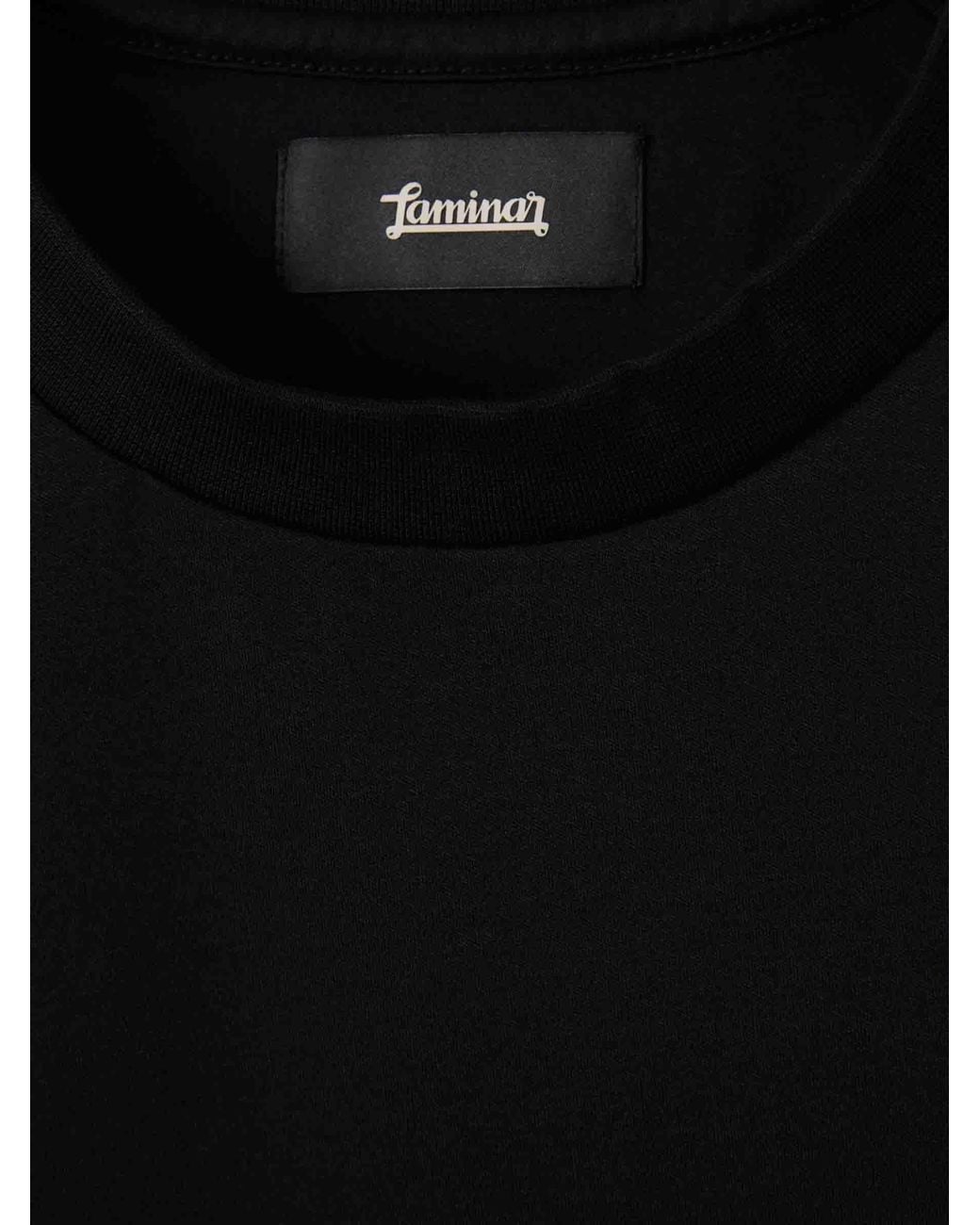 Herno Black Mercerised Cotton T-Shirt for men