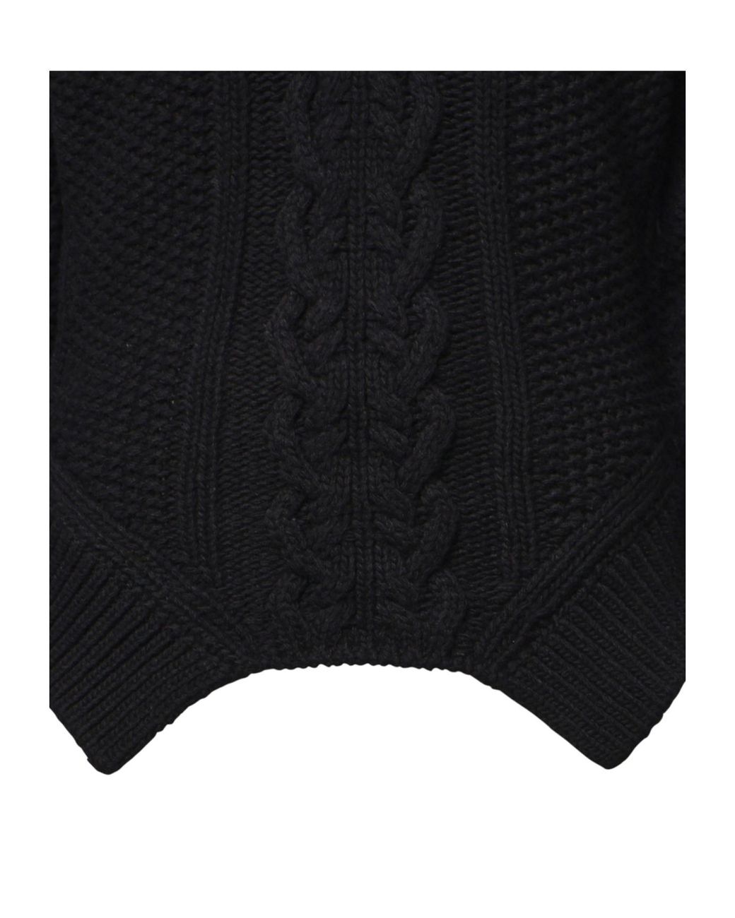 Dondup Black Cable Knit Knitted Sweater