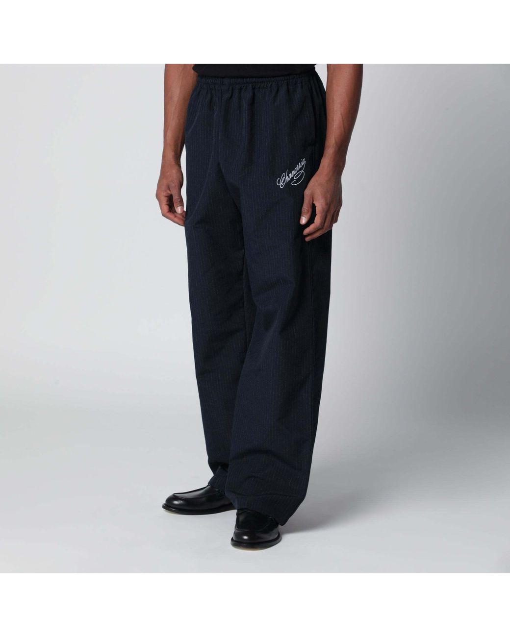 Willy Chavarria Black Pinstripe Sweatpants for men